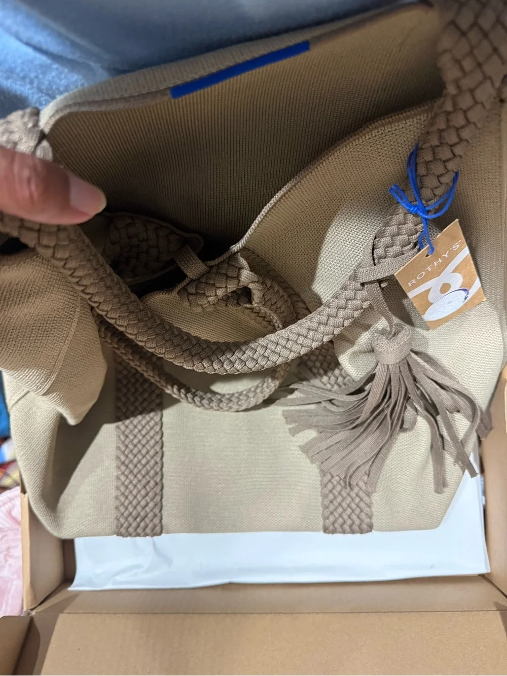 Rothy’s The Lightweight Tote in Caramel Twist New in Box!!